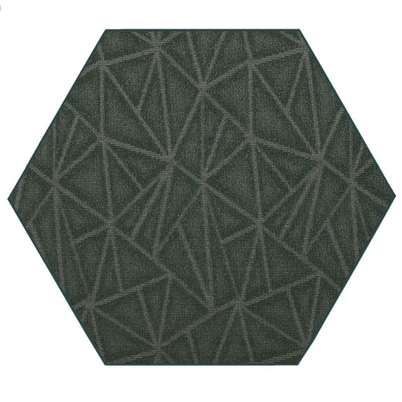 Furnish My Place Indoor Floor Rug - 10 ft. Hexagon, Green, Geometrical Print, Customized Area Rug for Bedrooms, Hallways, Living Rooms