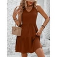 thumbnail image 1 of LSLJS Mode Femmes Été Décontracté Col en V Manches Courtes Taille Haute Mini Robe, Robe d'Été Plage, 1 of 6