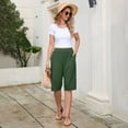 thumbnail image 2 of Livrdious Bermuda Shorts for Women High Waisted Wide Leg Loose Fit Shorts Womens Summer Linen Shorts with Pockets, Knee Length, S–5X, 2 of 7