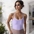 thumbnail image 3 of Women's Double Strap Athletic Crop Tank Top with Built-In Bra- Small, Purple, 3 of 7