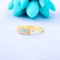 thumbnail image 2 of Marquise cut Moonstone engagement ring Unique Rose gold ring Marquise cut Moissanite Cluster Art deco Promise Anniversary ring for women, 2 of 5