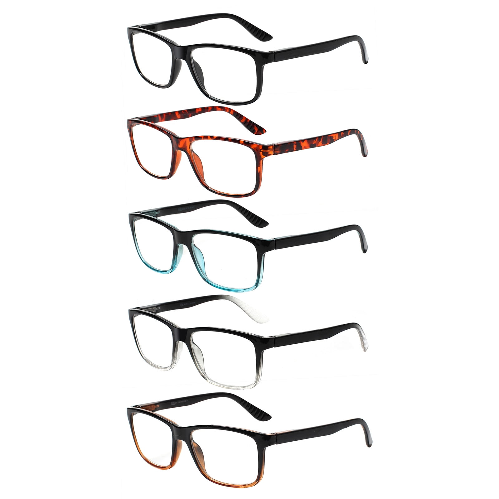 Kerecsen 5 Pack Reading Glasses for Men and Women Spring Hinge High