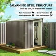 thumbnail image 4 of Outsunny 5 x 7FT Lean to Outdoor Storage Shed w/ Foundation, Light Grey, 4 of 10