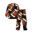 thumbnail image 2 of Bingfone Men'S Pajama Set 2 Piece Loungewear Pjs, Long Sleeve With Pajama Pants-Brown Football On Black, 2 of 9
