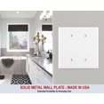 thumbnail image 2 of 2 Gang Electrical Box Blank Cover Plate, Blank (no holes) METAL Cover Plate, Two Gang White Blank Cover Plate - White - UL Listed, 4.5 x 4.5 Inches (Made in USA), 2 of 5