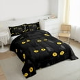 thumbnail image 3 of jejeloiu Cute Animal Cat Bedding Comforter Set,Kawaii Kitten Pattern Twin Comforter Sets,Black Gold Bedding Set For Teens,Beathable Home Decor Reversible,2 Pieces, 3 of 8