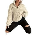 thumbnail image 3 of Winter Fleece Jacket for Women Zipper Stand Collar Casual Coats with Pockets Color S, 3 of 9