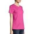 thumbnail image 3 of Hanes T-Shirt Col en V Cool DRI pour Femmes, TG, Rose Wow, 3 of 3
