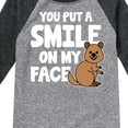 thumbnail image 3 of Instant Message - You Put A Smile On My Face - Toddler & Youth Raglan Graphic T-Shirt, 3 of 5