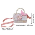 thumbnail image 3 of Girls Messenger Kids Pearl Shoulder Handbag Cute Lace Bow Crossbody Purse, 3 of 5