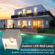 thumbnail image 4 of 2 luces de pared LED de 12 W para interior/exterior IP65, impermeable, luz de pared LED ajustable, lámpara de pared blanca cálida de 3000 K para sala de estar y dormitorio (blanco), 4 of 5