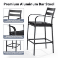 thumbnail image 5 of Ktaxon Set of 2 Outdoor Bar Stools, Aluminum All-Weather with Cushion for Patio Backyard Poolside Gray, 5 of 7