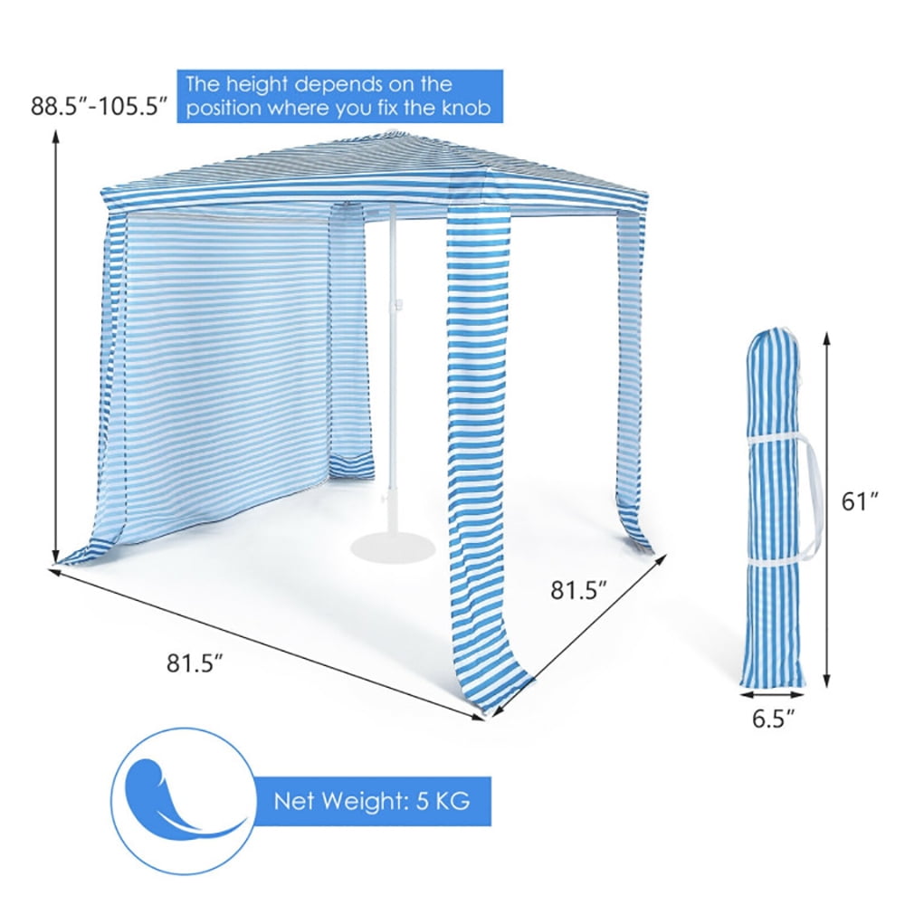 Aimee Lii 6.6 x 6.6 Feet Foldable and Easy-Setup Beach Canopy With Carry Bag, Backyard Canopy Gazebo for Party Wedding BBQ Events, Blue Aimee Lii 6.6 x 6.6 Feet Foldable and Easy-Setup Beach Canopy With Carry Bag, Backyard Canopy Gazebo for Party Wedding BBQ Events, Blue