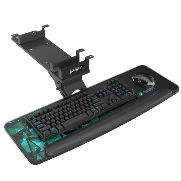 Eureka Ergonomic Adjustable Keyboard Tray Under Desk, 28" x 10" Large Gaming Keyboard Drawer with Mouse Pad & Wrist Rest Lip