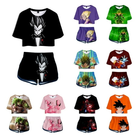 

Dragon Ball Z Graphic 2 Piece Short Sleeve Top and Short Pants Pajama Sleep Set