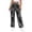 A-Black513, variant on Bandana Print Wide Leg Jeans for Women Button Fly Straight Street Denim Trousers