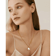 thumbnail image 5 of Molenia Mother of Pearl Necklace for Women, 14K Gold Plated Heart Pendant Necklace with Freshwater Pearl, Elegant Dainty Jewelry Wedding Birthday Anniversary Gifts for Her Women Mom Wife, 5 of 7