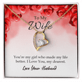 thumbnail image 4 of Forever Love Pendant Necklace with You Make My Life Better Message Card for Wife – 14K White Gold or 18K Gold Finish, 4 of 20