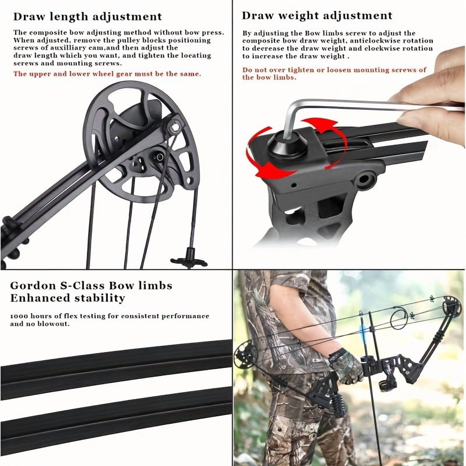 JUNXING Dragon X8 Compound Bow – Wide-Range 20–70 lbs Adjustment for Hunting