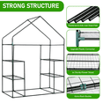 thumbnail image 3 of Alvantor Mini Walk-In Greenhouse with PE Cover, 4-Shelf Indoor Outdoor Garden Plant Shelves, Zippered Roll-Up Door, 56"x29"x77", 3 of 12