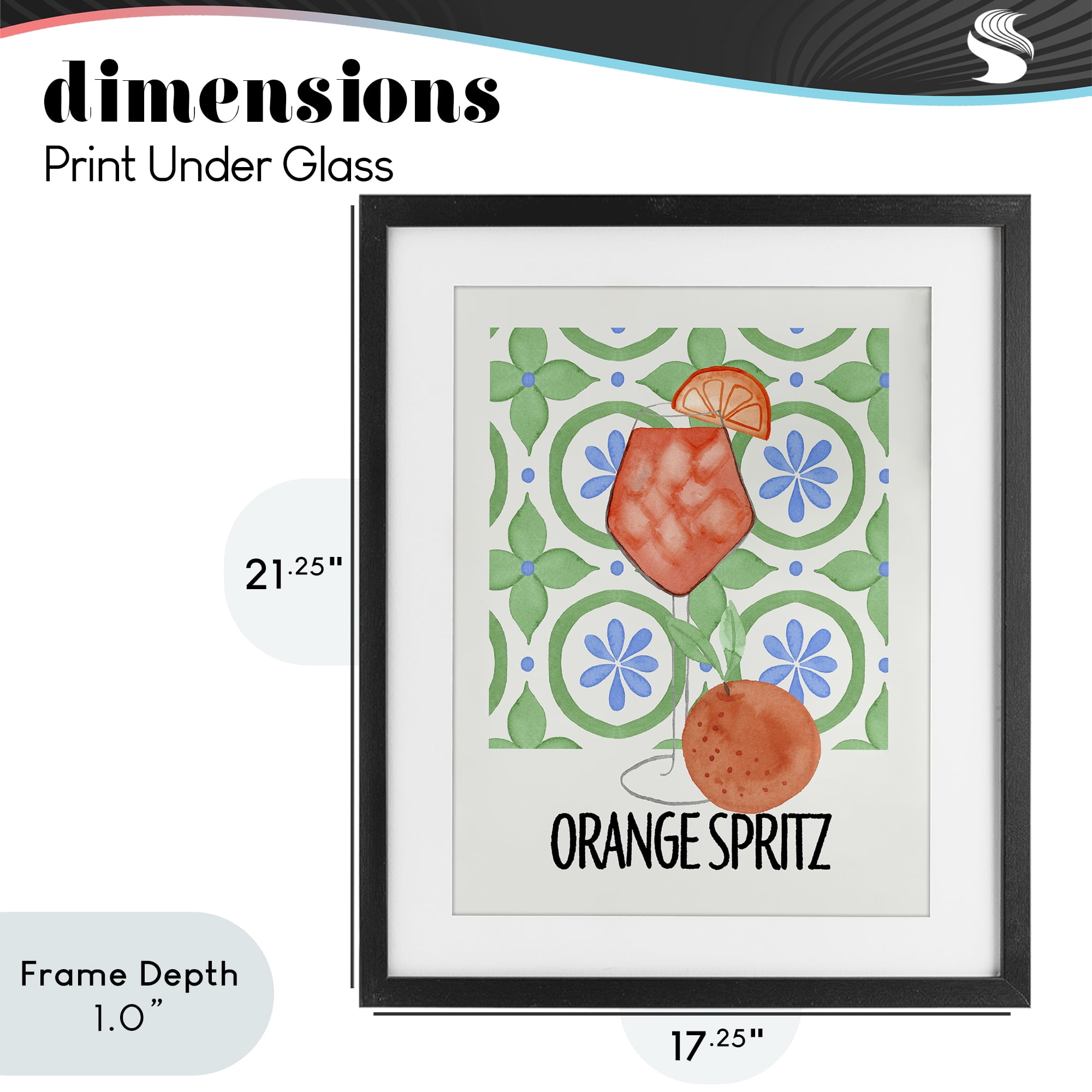 Stupell Industries Orange Spritz On My Mind Black Framed Print Under Glass, design by Nina Jacobs