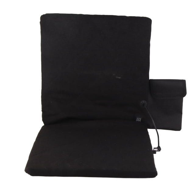 TKSE Coussin De Siège Chauffant, Coussin De Siège Chauffant électrique, Sièges De Stade Pliables, Coussins Chauffants avec Dossier pour Le Camping, la Pêche, la Chasse(Noir)