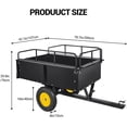 thumbnail image 3 of EastVita Heavy Duty Tow Behind ATV Trailer Steel Dump Cart 15 Cubic Feet 750LBS, 3 of 6