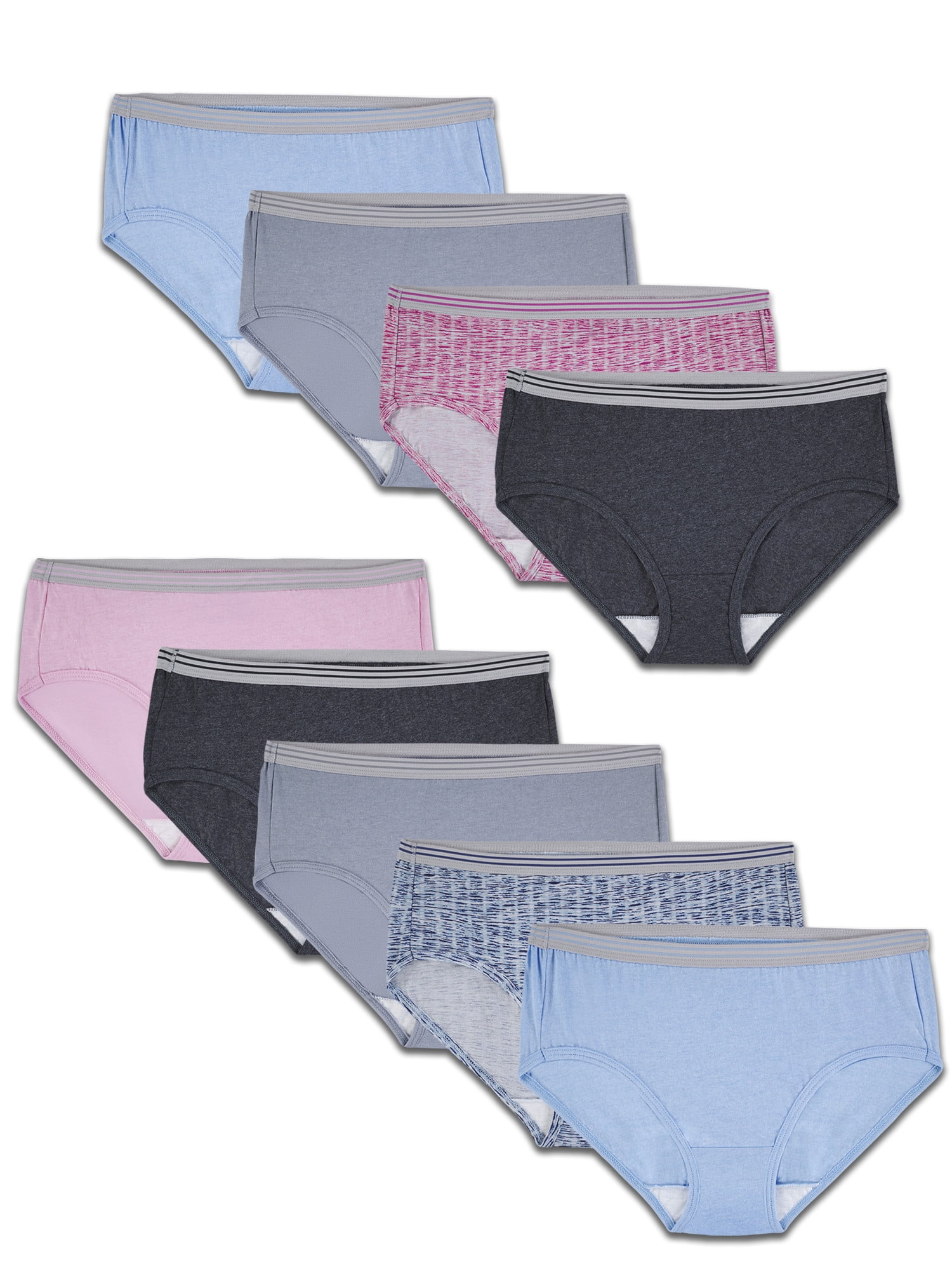 Women's Heather Low Rise Brief Panty, Assorted 6 Pack