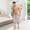 thumbnail image 2 of Men's Pajama Pants with Pockets Sleepwear Lounge Pants Stretch Casual Rose Gold Dog Paw, 2 of 6