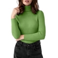 thumbnail image 2 of XRoczxe Women Ribbed Turtleneck Long Sleeve Knit Top, Slim Fit Basic Pullover, Versatile Fall Winter Layering Sweater, 2 of 8