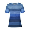 thumbnail image 4 of Fartey Going Out Tops for Women Vintage Stripe Printed Tees Loose Fit Summer Casual T Shirts Soft Comfy Crewneck Short Sleeve Shirts Holiday Blouses Multicolor M, 4 of 4