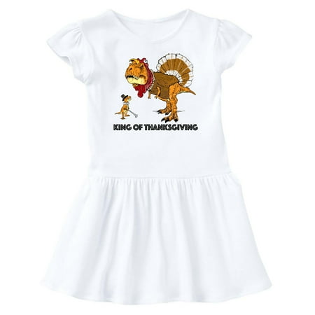 

Inktastic King of Thanksgiving T-Rex Turkey and Pilgrim in Orange Gift Baby Girl Dress