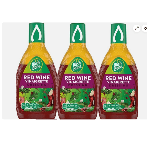 Red Wine Vinaigrette Salad Dressing, 3 Bottles, 15 oz Each