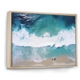 thumbnail image 2 of Designart "Aerial View Waves of White and Blue IV" Coastal Framed Wall Art - Coastal Blue Coastal Beach Living Room Framed Canvas Art, 2 of 6