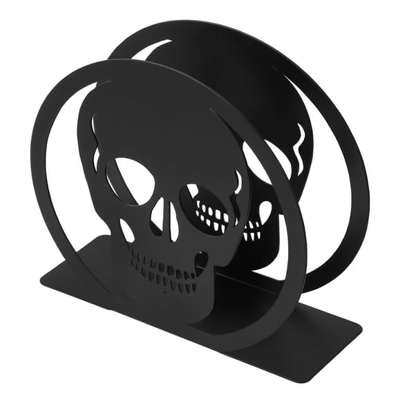 Napkin Holder Halloween Skull Design Black Tissue Holder Iron Paper Napkin Holder Organizer For Home Kitchen Restaurant Hotel Decor