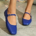 thumbnail image 4 of Ruitaoo Women's Mary Jane Flats Shoes - Lightweight Soft Square Toe Slip On Work Flats Flexible Business, Walking, Daily Navy Blue 38, 4 of 5