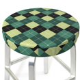 thumbnail image 3 of Lsque Green Squares Round Bar chair cushion covers Velvet Fabric Premium Comfort Protects from Scratches and Stains for 14-17 Inch Chair- 13 inch, 3 of 7