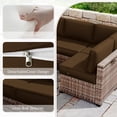 thumbnail image 4 of Kimunuk 14 Piece Outdoor Furniture Replacement Cushions, 5" Foam Foam High-Density, Fits 6-Seat Sectional Rattan Conversation Set, Patio Water-Resistant Sofa Cushions, Chocolate, 4 of 6
