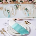 thumbnail image 2 of Aqua White Ombre Cloth Napkins, Chic Modern Funny Abstract Striped Art Washable and Reusable Dinner Napkins Set of 6, Table Napkin for Kitchen Party Birthday Wedding Hotel Housewarming 20"x20", 2 of 8
