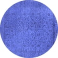 thumbnail image 1 of Ahgly Company Machine Washable Indoor Round Oriental Blue Industrial Area Rugs, 5' Round, 1 of 4