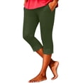 thumbnail image 2 of Women's Soft Cotton Polyester Spandex Yoga Pants for Women, Mid Waisted High Stretch Tummy Control, 2 Pockets Solid Color, Workout Running Fitness, Athletic Gym Lounge, Womens, 2 of 5