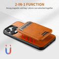 thumbnail image 6 of Decase Detachable Wallet Case for Apple iPhone 14,Premium Business Style Magnetic Leather Phone Shell With Multi-Viewing Card Stand Support Wireless Charging,for iPhone 14 - khaki, 6 of 6