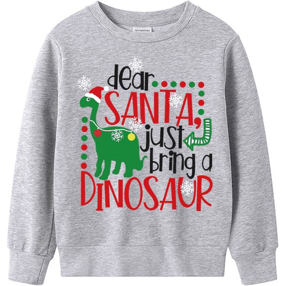 Kids Christmas Sweatshirt Boys Girls Dinosaur Shirt Xmas Cotton Long Sleeve Tops for 11T
