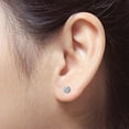 thumbnail image 3 of 14k White Gold Round Lab Grown Diamond Stud Earrings (1/4 cttw, E-F, VS1-VS2) Bezel-set, Screw-backs by Diamond Wish, 3 of 3