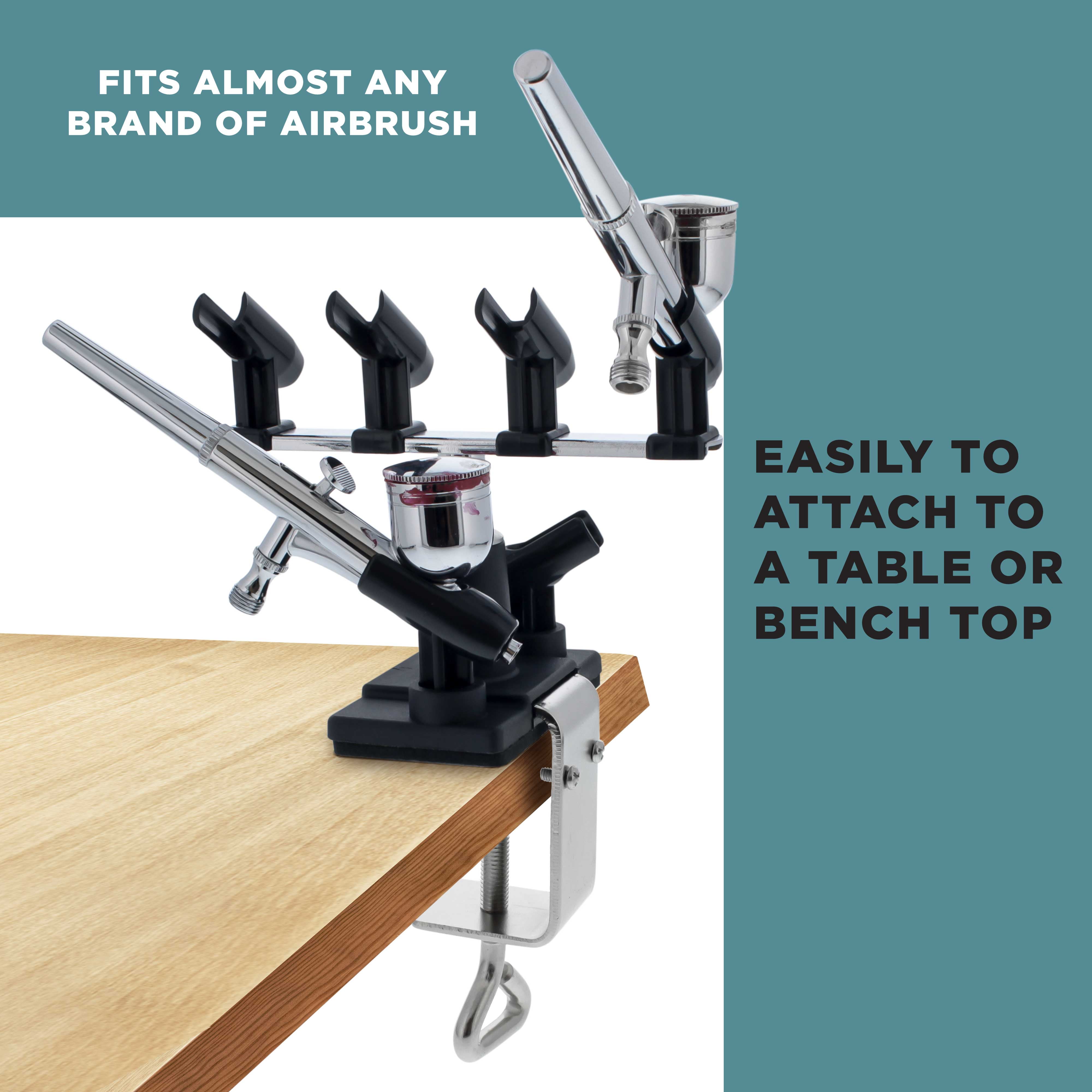 Two-brush Clamp-on Airbrush Holder Stainless Steel Airbrush Stand  Table-mount Airbrush Holder Station for Most Airbrush