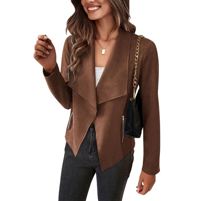 Saco PRETTYGARDEN 2025 de Gamuza Sintética Marrón XL