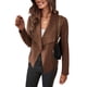 thumbnail image 1 of Abrigo PRETTYGARDEN 2025 de gamuza sintética corto marrón talla S, 1 of 9