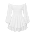thumbnail image 6 of Kiijoy Little Girls Off Shoulder Chiffon Dress Puff Sleeve Smocked Dress, Sizes 5-14, 6 of 7