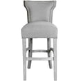 thumbnail image 2 of Sole Designs Bella Wingback Counter Height Bar stool for Kitchen Island or Home Pub, Modern Upholstered Armless Barstool with Back, Footstool and Nailhead Accent, 30" High, Platinum, 2 of 4