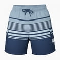 thumbnail image 1 of Traje de Baño Deportivo Wilson para Hombre Tipo Cargo Bolsas Laterales Jareta Ajustable Color Azul Marino Rayas Talla CH, 1 of 1